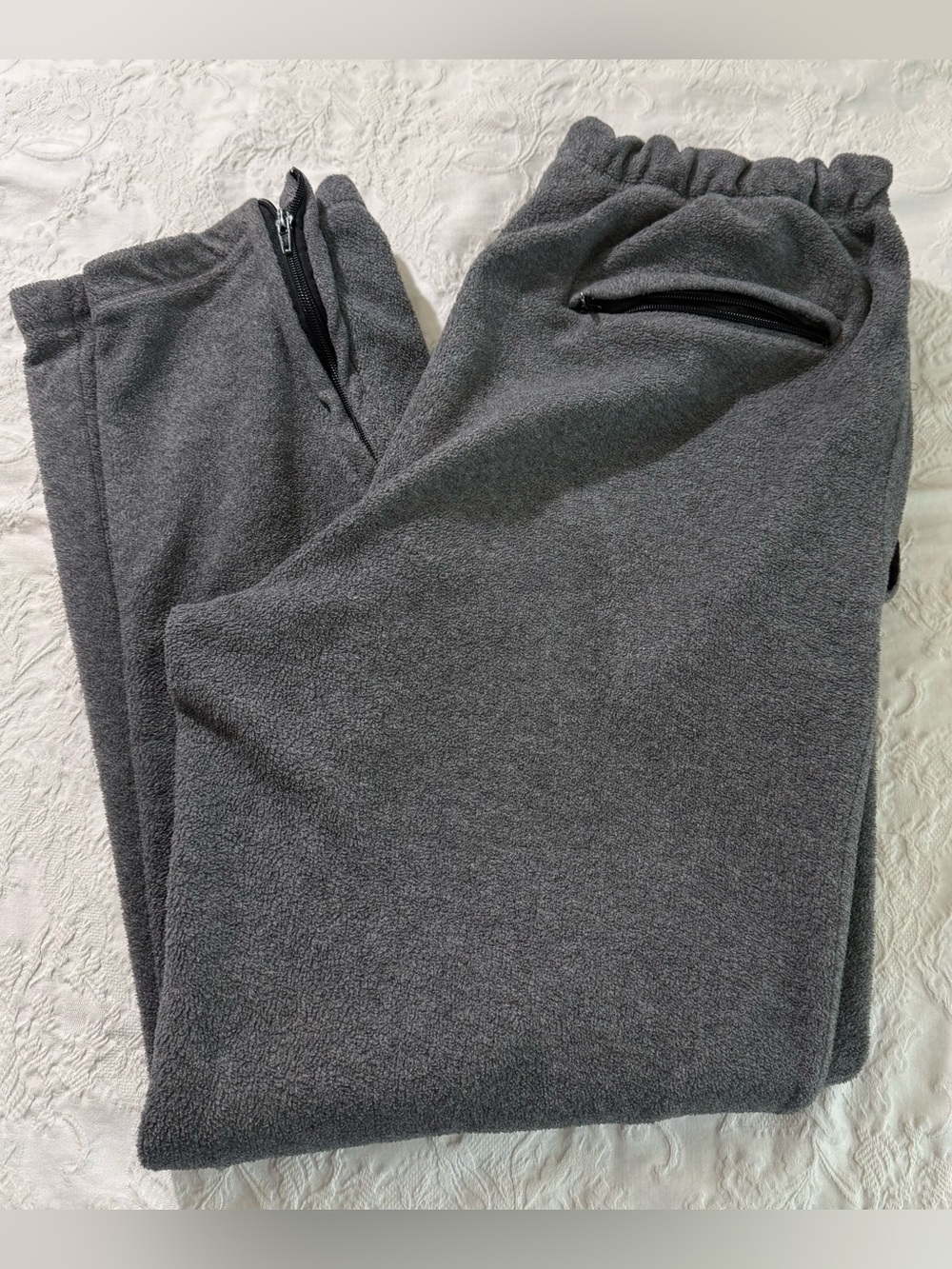 SWEAT SUIT Vintage Pro Spirit Men's Full Zip Fleece Jacket (L) & Pants (M) Gray